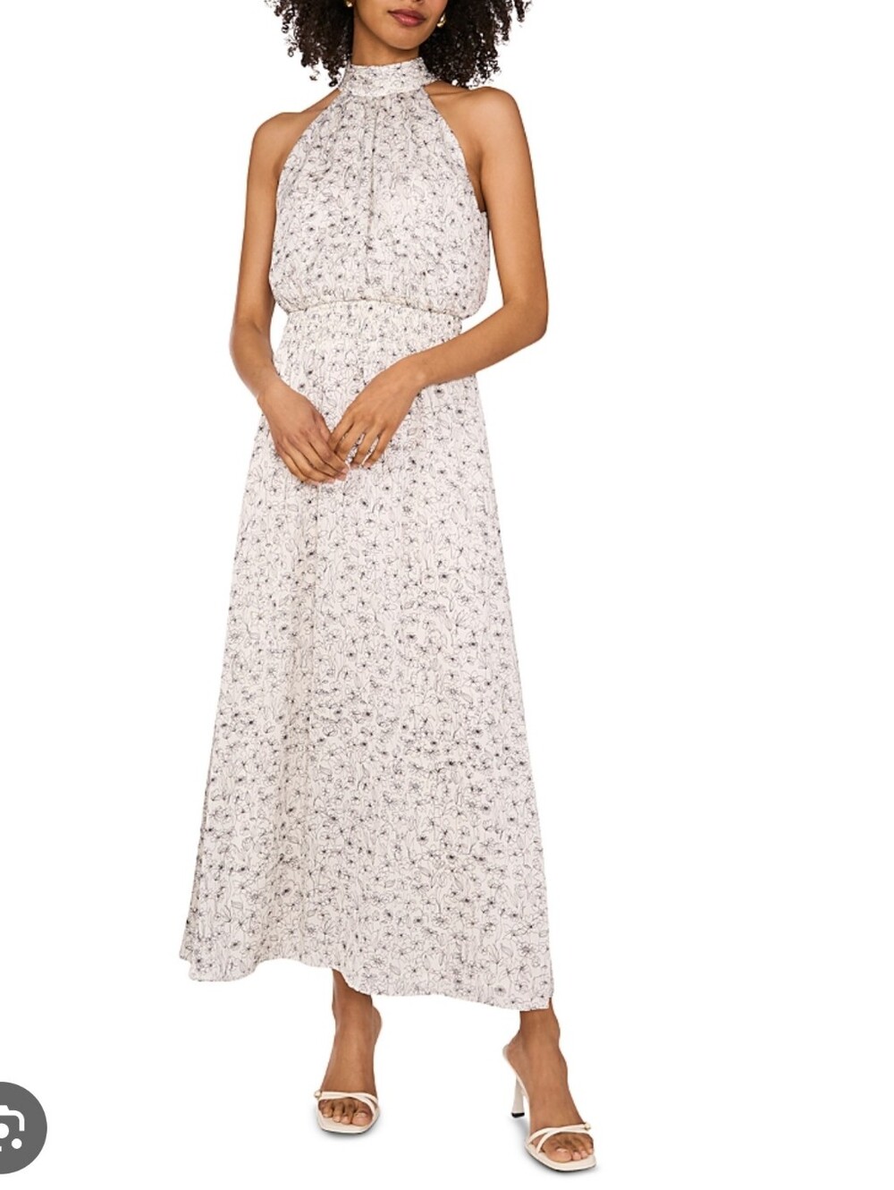 Vince Camuto ✨️ White Floral High-Neck Maxi Women's Dress Size S